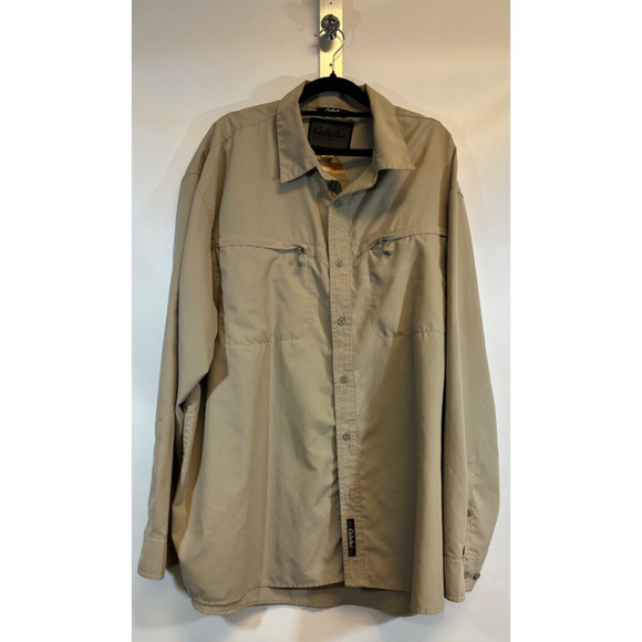 Cabela's Shirts Cabelas Shirt Mens Xxl 2xl Khaki Button Up Long